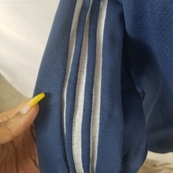 Adidas ID Knit Bomber Jacket Blue White - Picture 4 of 6